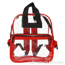 DALIX Small Clear Backpack Transparent PVC Security Security School Bag in Red